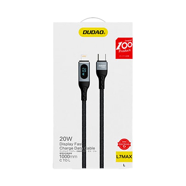 Dudao USB Type C - Lightning cable fast charging PD 20W 1m black (L7MaxL) 4