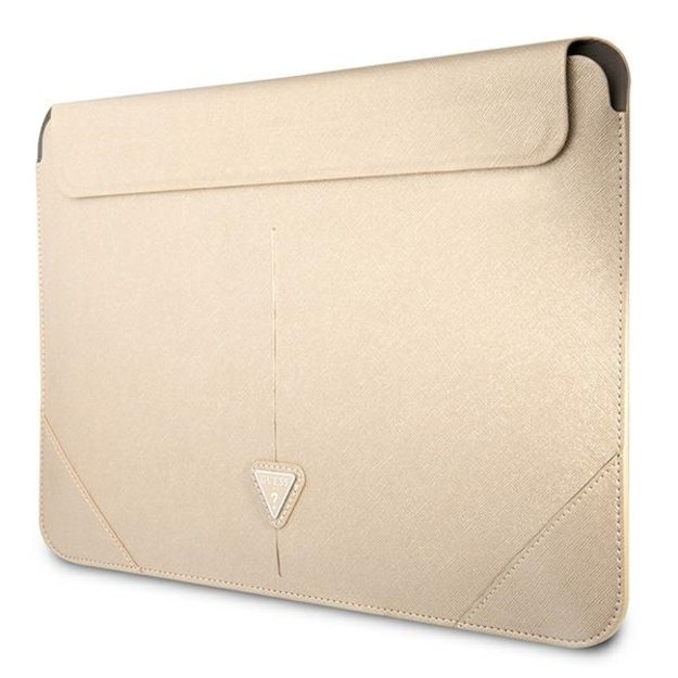 Guess Saffiano Triangle Logo case for a 16&quot  laptop - beige 4