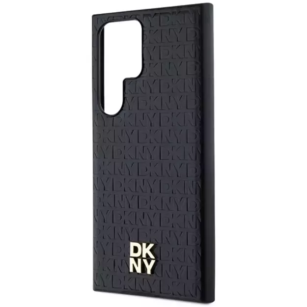 DKNY Leather Pattern Metal Logo MagSafe case for Samsung Galaxy S24 Ultra - black 11