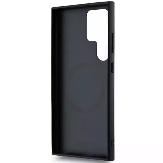DKNY Leather Pattern Metal Logo MagSafe case for Samsung Galaxy S24 Ultra - black 12