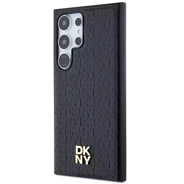 DKNY Leather Pattern Metal Logo MagSafe case for Samsung Galaxy S24 Ultra - black 7
