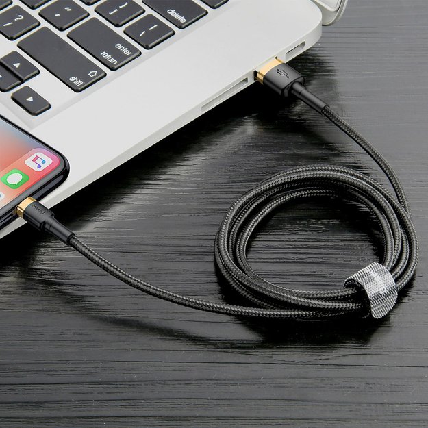 Baseus Cafule USB-A / Lightning 1.5A QC 3.0 cable 2 m - black and gold 5