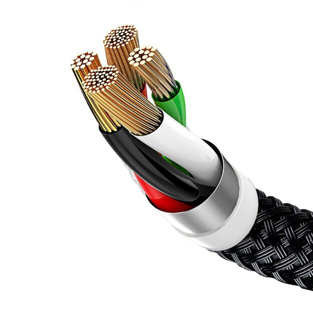 Baseus Three Primary Colors 3in1 USB-A - micro USB / Lightning / USB-C 3.5A cable 1.2 m - black 6