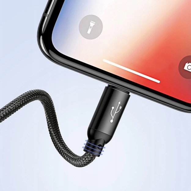 Baseus Three Primary Colors 3in1 USB-A - micro USB / Lightning / USB-C 3.5A cable 1.2 m - black 14