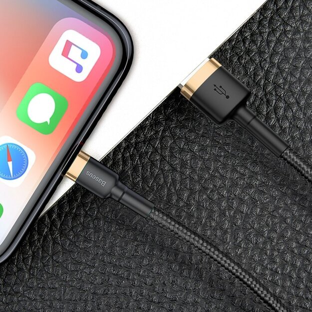Baseus Cafule USB-A / Lightning 2A QC 3.0 cable 3 m - black and gold 4