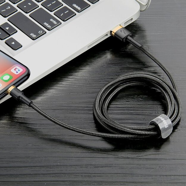 Baseus Cafule USB-A / Lightning 2A QC 3.0 cable 3 m - black and gold 3