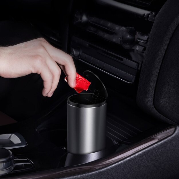 Baseus Mini Car Waste Bin with Lid Black (CRLJT-01) 9
