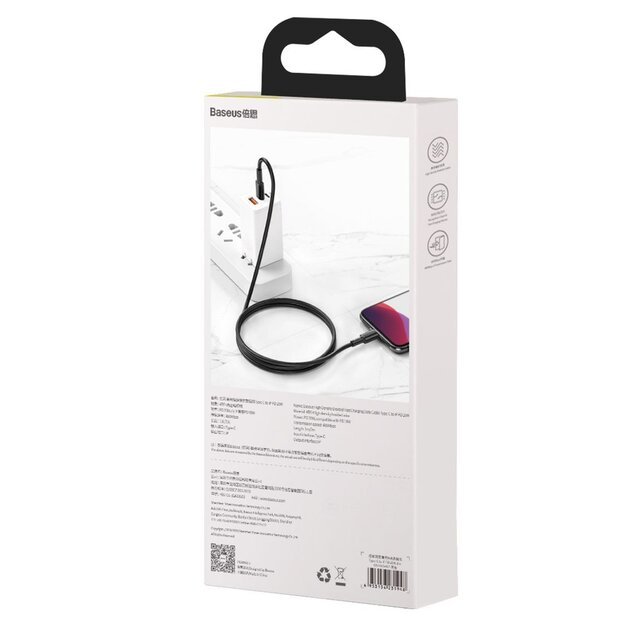 Baseus CATLGD-A01 Lightning - USB-C PD 20W 480Mb/s 2m cable - black 7