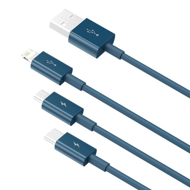 Baseus Superior 3in1 USB cable - Lightning / USB Type C / micro USB 3.5 A 1.5 m blue (CAMLTYS-03) 5