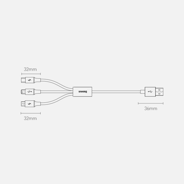 Baseus Superior 3in1 USB cable - Lightning / USB Type C / micro USB 3.5 A 1.5 m blue (CAMLTYS-03) 19
