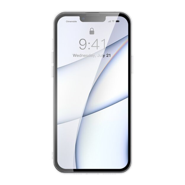Baseus Frosted Glass Case Cover for iPhone 13 Pro Max Hard Cover with Gel Frame Transparent (ARWS000202) 2