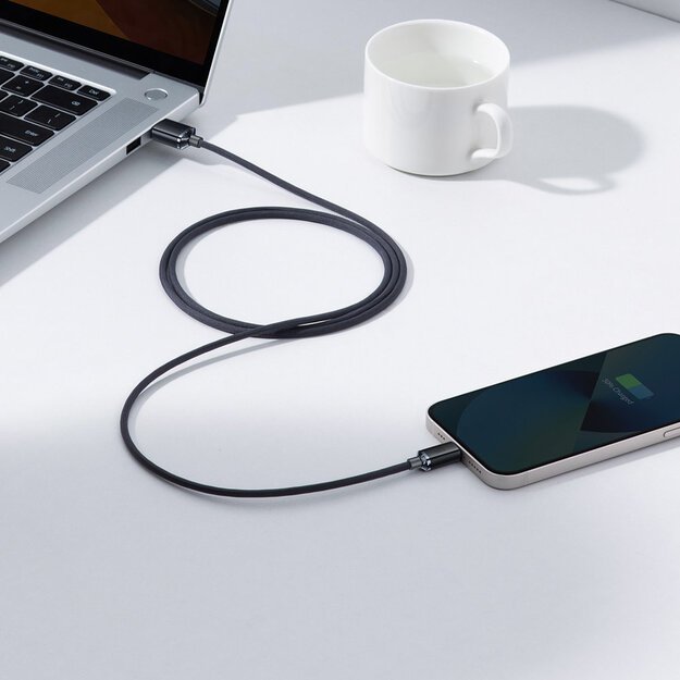 Baseus Crystal Shine Series cable USB cable for fast charging and data transfer USB Type A - Lightning 2.4A 2m black (CAJY000101) 6
