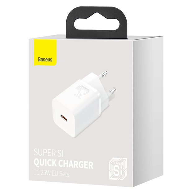 Baseus Super Si 1C fast wall charger USB Type C 25W Power Delivery Quick Charge white (CCSP020102) 6
