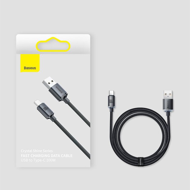 Baseus Crystal Shine Series cable USB cable for fast charging and data transfer USB Type A - USB Type C 100W 2m black (CAJY000501) 15
