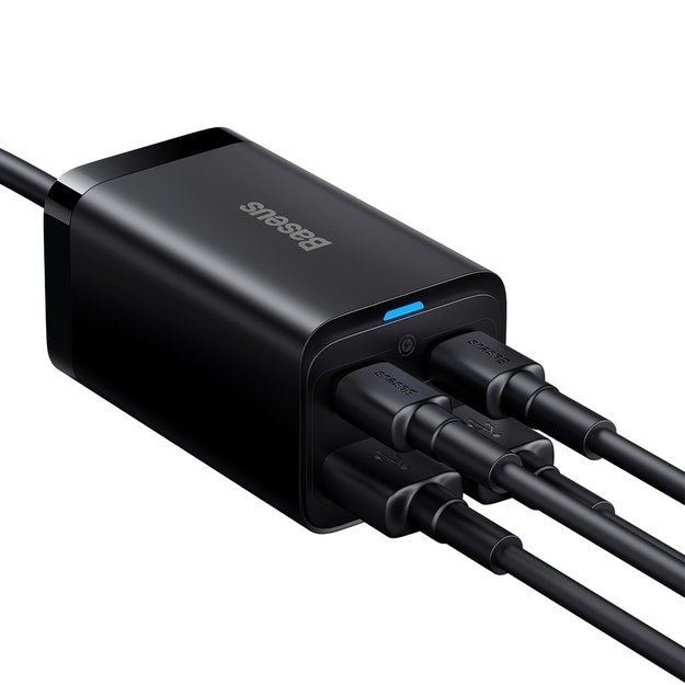Baseus GaN3 Pro fast charger GaN 2 x USB Type C / 2 x USB 65W PD, QC4.0+, AFC, PPS + cable USB Type C - USB Type C 1m black (CCGP040101) 7