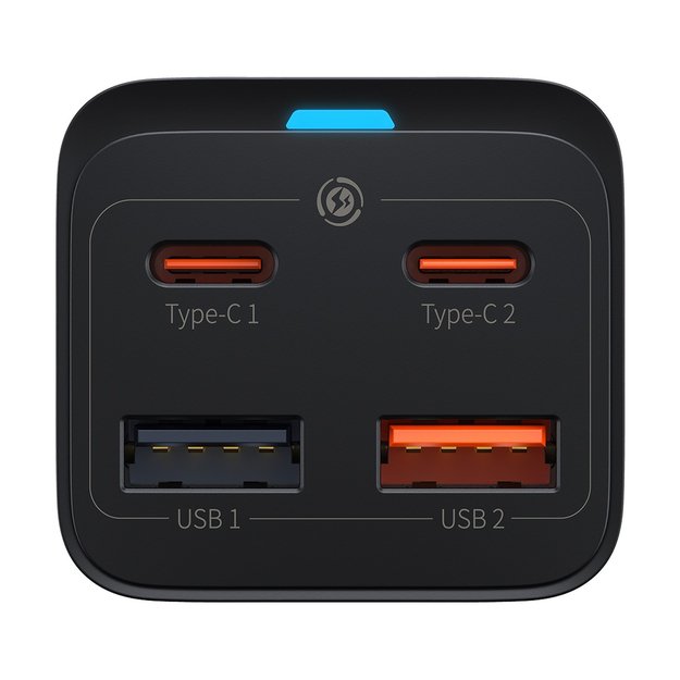 Baseus GaN3 Pro fast charger GaN 2 x USB Type C / 2 x USB 65W PD, QC4.0+, AFC, PPS + cable USB Type C - USB Type C 1m black (CCGP040101) 2