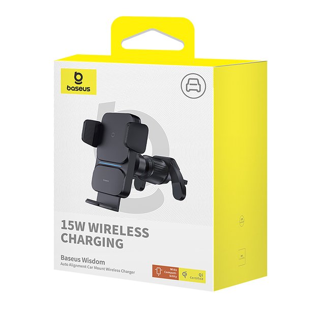 Baseus Wisdom Inductive Charger Car Phone Holder for Grille Black (CGZX000001) 6