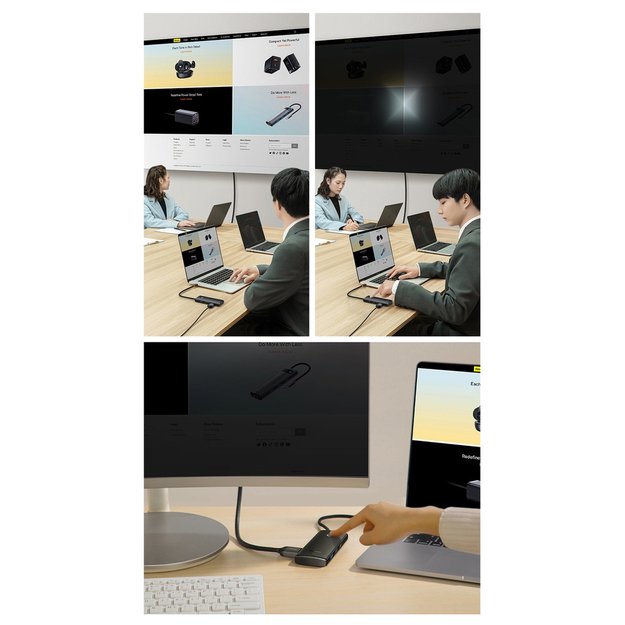 Baseus Lite Series multifunctional HUB USB Type C - 2 x USB 3.0 / USB Type C PD / HDMI 1,4 / SD / TF black (WKQX050101) 13