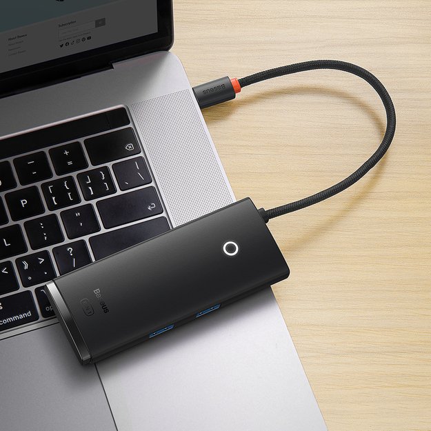 Baseus Lite Series multifunctional HUB USB Type C - 2 x USB 3.0 / USB Type C PD / HDMI 1,4 / SD / TF black (WKQX050101) 7
