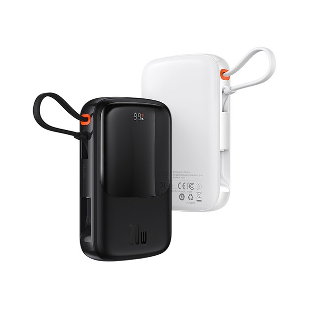 Baseus Qpow power bank 10000mAh built-in USB Type-C cable 22.5W Quick Charge SCP AFC FCP white (PPQD020102) 16