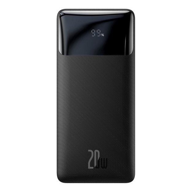 Baseus Bipow Fast Charging Power Bank 10000mAh 20W Black (Overseas Edition) + USB-A - Micro USB 0.25m Black Cable (PPBD050301)