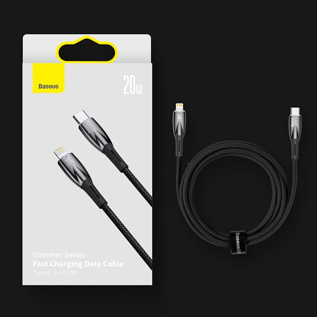 Baseus Glimmer Series Fast Charging Cable USB-A - USB-C 100W 480Mbps 1m Black 18