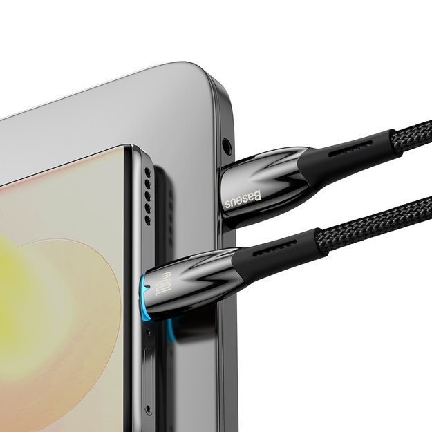Baseus Glimmer Series Fast Charging Cable USB-A - USB-C 100W 480Mbps 1m Black 8