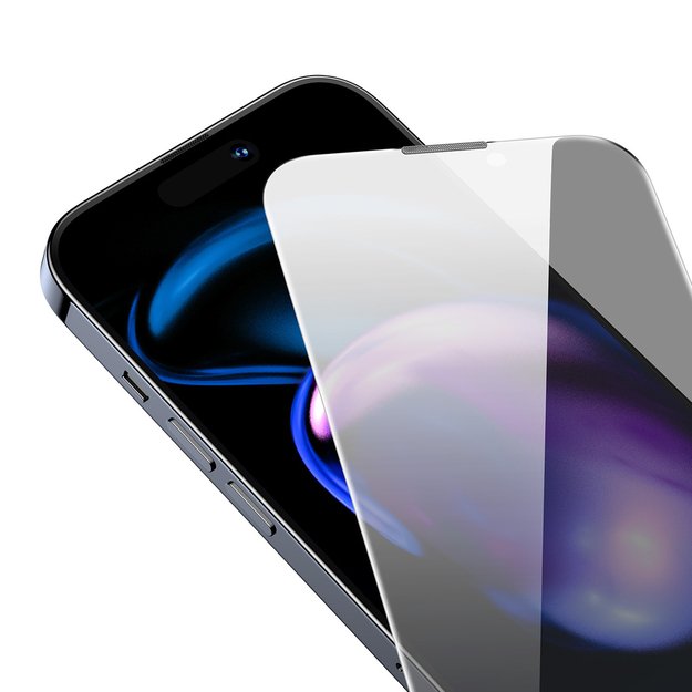 Baseus Privacy Tempered Glass for iPhone 14 Pro Full Screen 0.3mm Privacy Filter Anti Spy + Mounting Frame 5