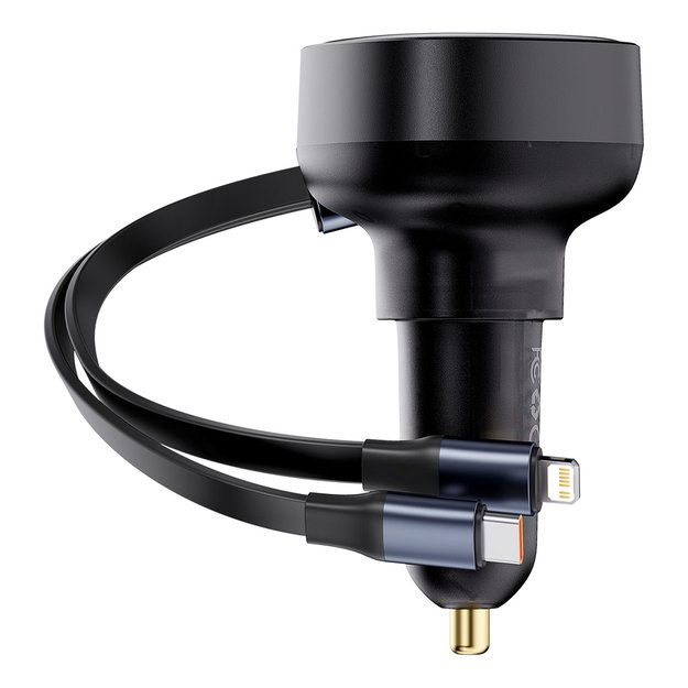 Baseus Enjoyment USB-C car charger with USB-C / Lightning 60W cable - black 6