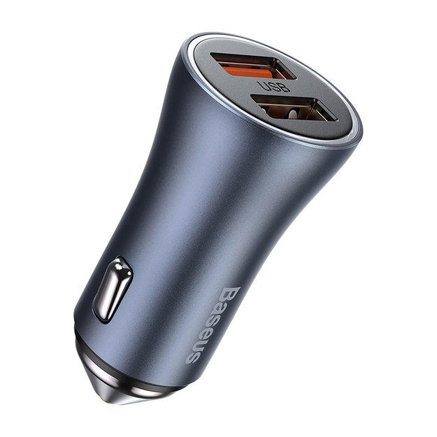 Baseus Golden Contactor Pro 2x USB-A 40W car charger QC SCP FCP AFC - gray 1