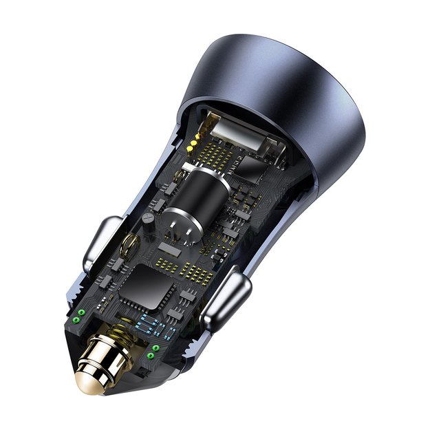 Baseus Golden Contactor Pro 2x USB-A 40W car charger QC SCP FCP AFC - gray 4