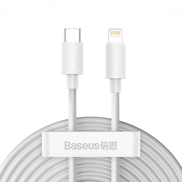 Baseus Simple Wisdom Lightning / USB-C cable 20W 1.5 m 2 pcs - white 1