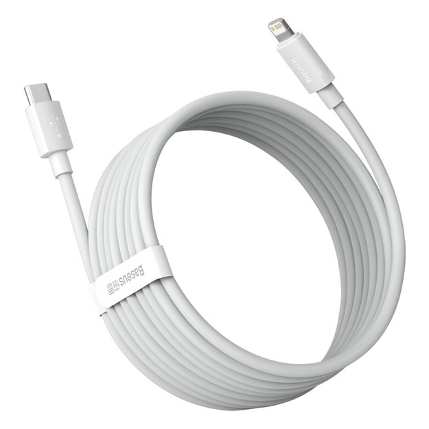 Baseus Simple Wisdom Lightning / USB-C cable 20W 1.5 m 2 pcs - white 3