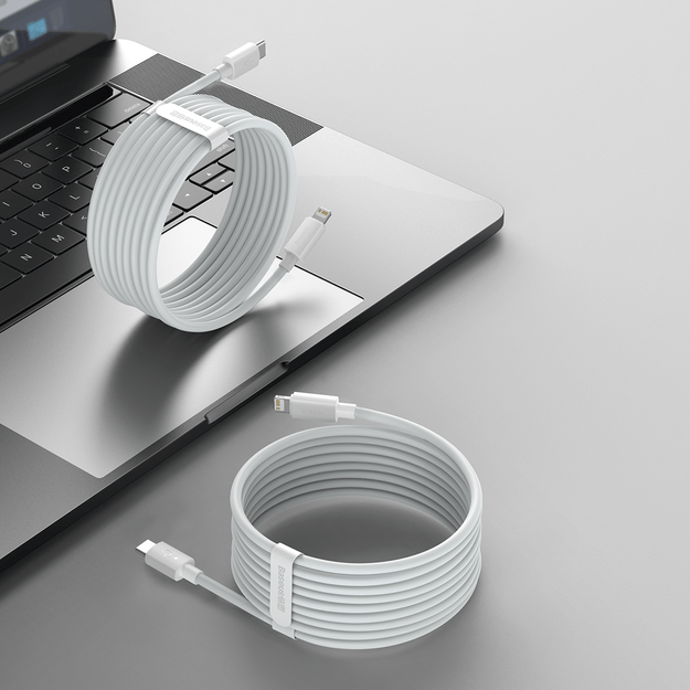 Baseus Simple Wisdom Lightning / USB-C cable 20W 1.5 m 2 pcs - white 10