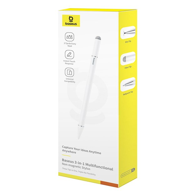 Baseus Smooth Writing III 3in1 Passive Stylus - Non-magnetic Version - White 5