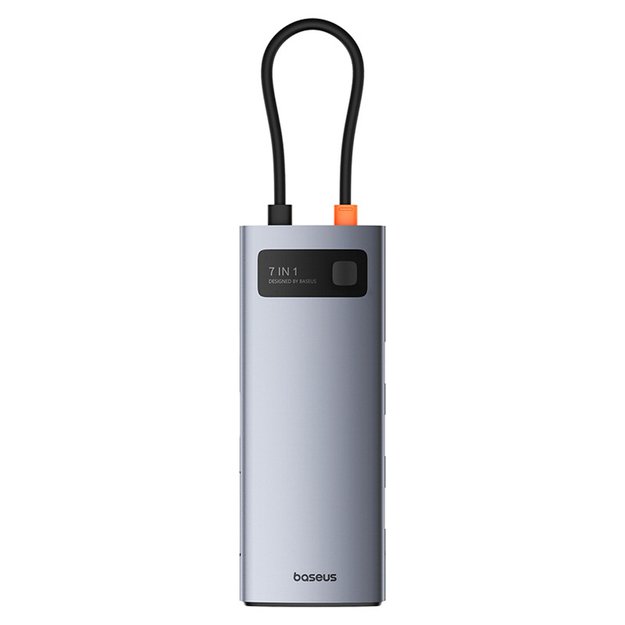 Baseus Metal Gleam 7in1 HDMI 4K 60Hz USB-C Hub / 3x USB 3.0 / USB-C PD / SD / microSD - Gray 1