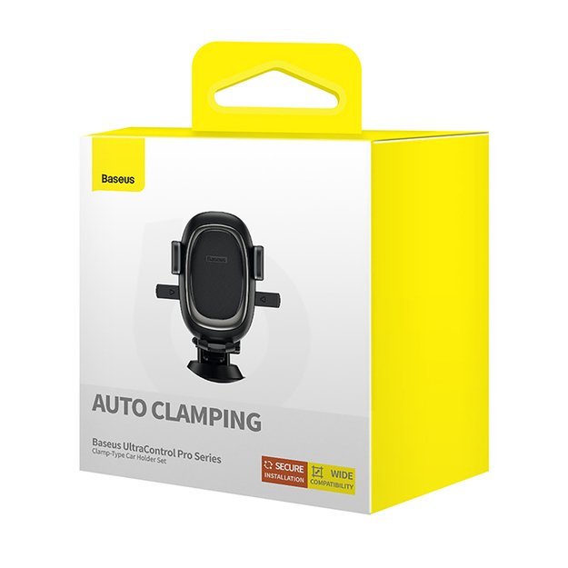 Baseus UltraControl Pro Clamp-on Car Holder with Suction Cup/Hook for Air Vent - Black 6