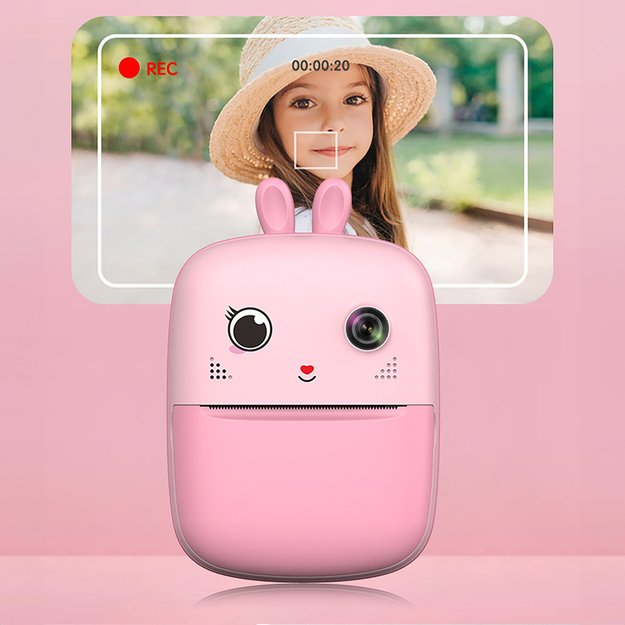 Mini Thermal Printer for Kids with Camera and Camcorder - Pink 12