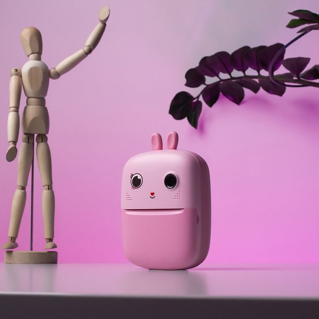 Mini Thermal Printer for Kids with Camera and Camcorder - Pink 1