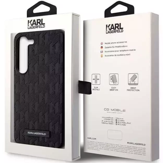 Karl Lagerfeld Saffiano Mono Metal Logo case for Samsung Galaxy S24 - black 12