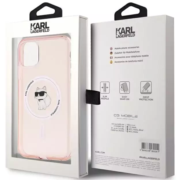 Karl Lagerfeld IML Choupette MagSafe case for iPhone 11 / Xr - pink 14