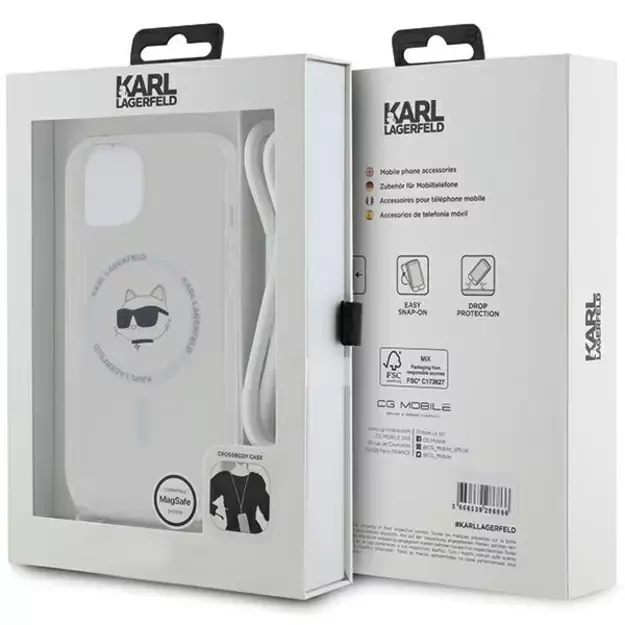 Karl Lagerfeld IML Choupette Head&amp Cord MagSafe case for iPhone 15 / 14 / 13 - transparent 3