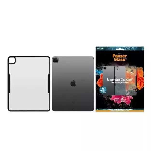PanzerGlass ClearCase antibacterial case for iPad Pro 12.9&quot  2018 / 2020 / 2021 - transparent and black