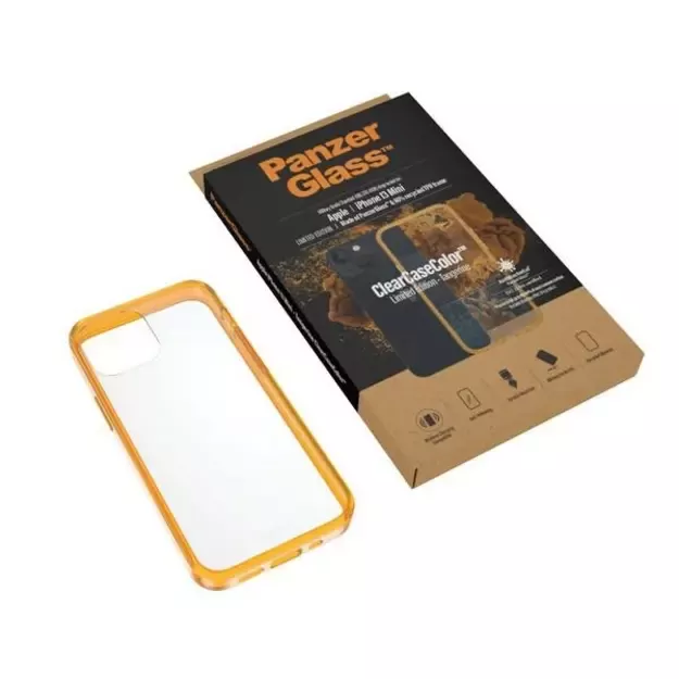 PanzerGlass ClearCase Antibacterial Military Grade Certified Case for iPhone 13 Mini - Transparent Yellow 4