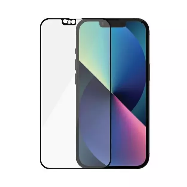 PanzerGlass E2E Microfracture Antibacterial Glass with Swarovsky Crystal Camera Cover for iPhone 13/13 Pro - With Black Frame 2