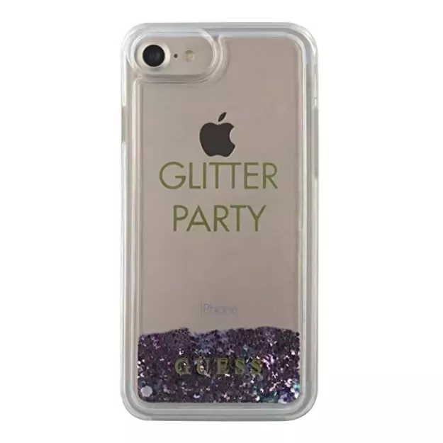 Guess GUHCP7GLUQPU iPhone 6/7/8 /SE 2020 / SE 2022 purple/purple hard case Liquid Glitter Party 1
