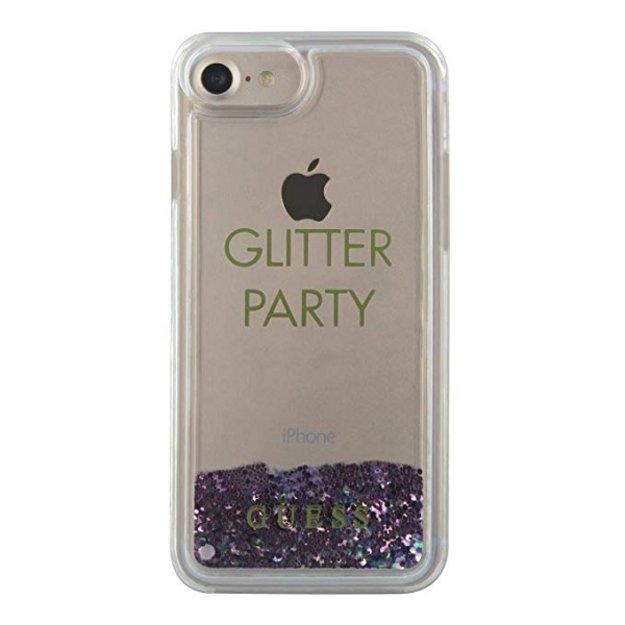 Guess GUHCP7GLUQPU iPhone 6/7/8 /SE 2020 / SE 2022 purple/purple hard case Liquid Glitter Party 3