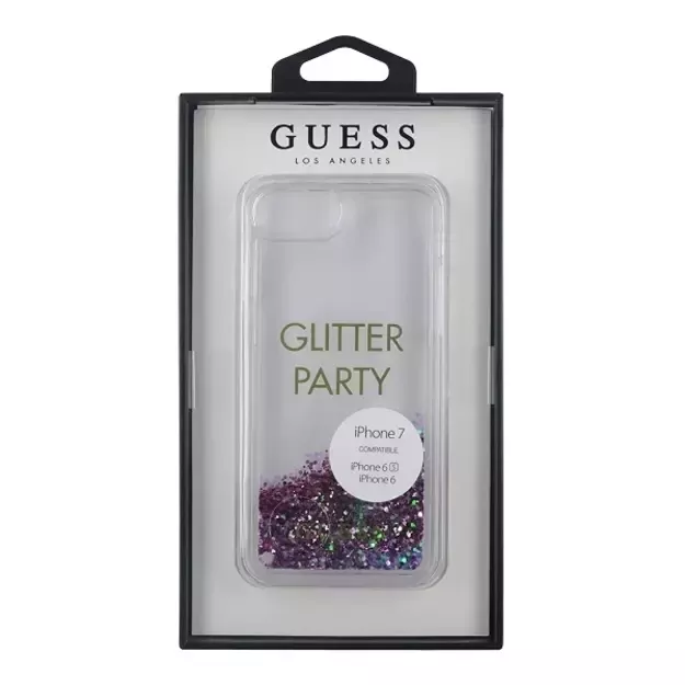 Guess GUHCP7GLUQPU iPhone 6/7/8 /SE 2020 / SE 2022 purple/purple hard case Liquid Glitter Party 2