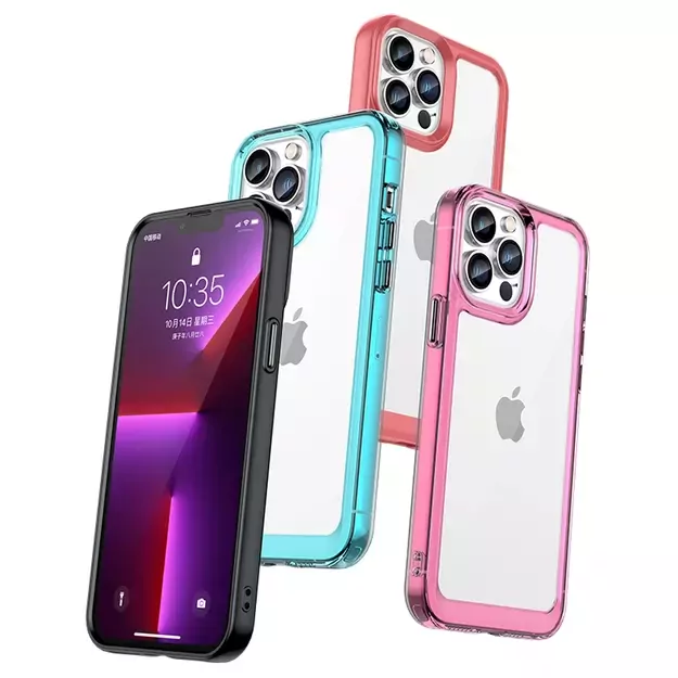 Outer Space Case Case for iPhone 12 Pro Max Hard Cover with Gel Frame Red 5