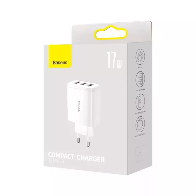 Baseus Compact charger 3x USB 17W white (CCXJ020102) 4